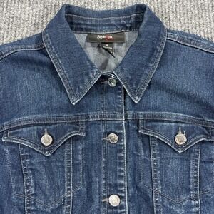 Style & Co Denim Jacket Women Size S Blue Button Front Stretch Classic‎ Coat